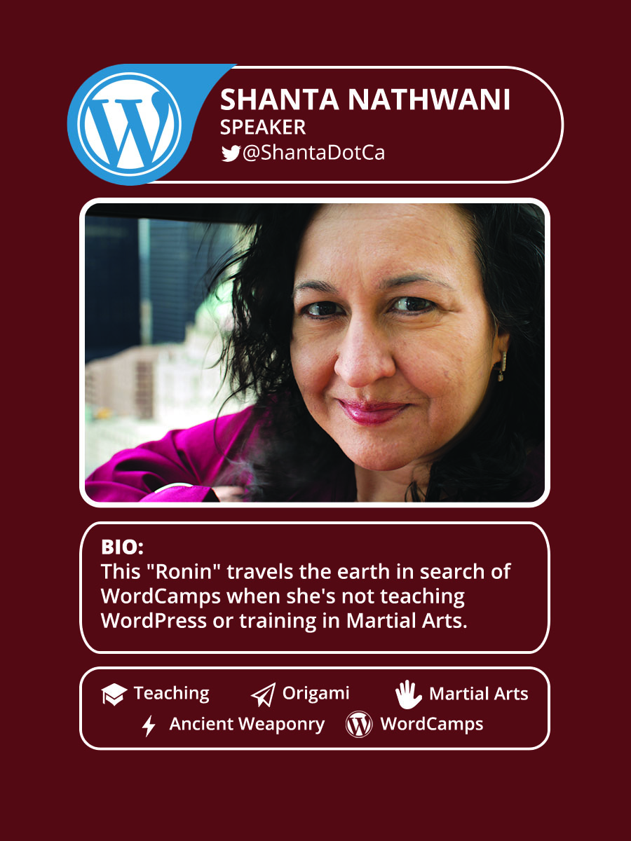 My Speaker Card from WordCamp Miami 2015